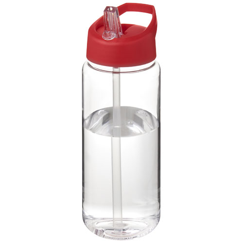 Bouteille de sport à personnaliser de 600 ml H2O Active® Octave Tritan™ Translucide et Rouge